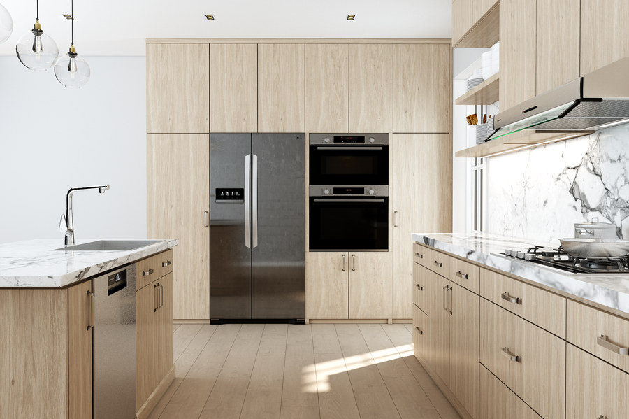 Urban Slab kitchen in Natural Oak finish